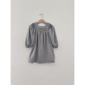 Baby Gap 3T 3 Years Girls Gray Dress Polka Dots Long Sleeve Toddler 100% Cotton